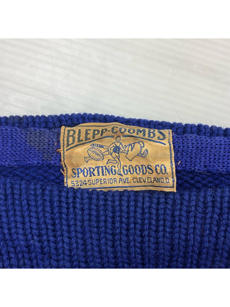 OLD・VINTAGE ニット・セーター BLEPP COOMBS  レタードニット 青