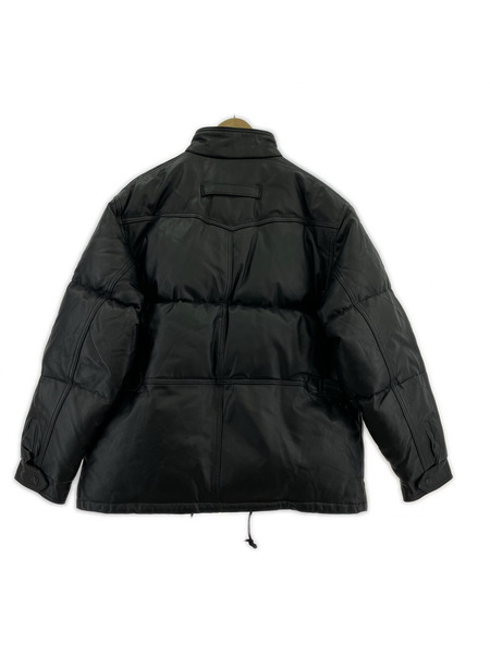 schott ダウンジャケット USA製 レザー 黒