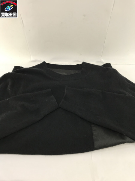 PRADA  トライアングルロゴ ポケット ニット カシミヤ混 黒 52
