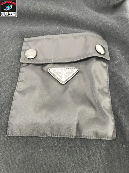 PRADA  トライアングルロゴ ポケット ニット カシミヤ混 黒 52