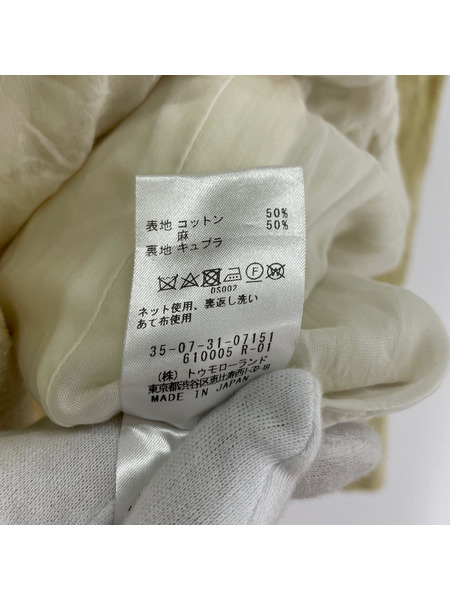 BACCA テーラードジャケット・ブレザー コットンリネンベルベット /2Bジャケット/ベージュ