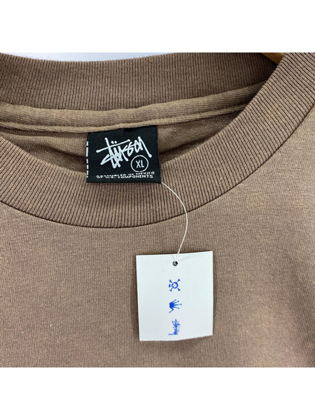 STUSSY　MASTERPIECE Tシャツ　ブラウン　XL　汚レ