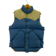 Rocky Mountain FeatherBed×WAREHOUSE ダウンベスト 38  青