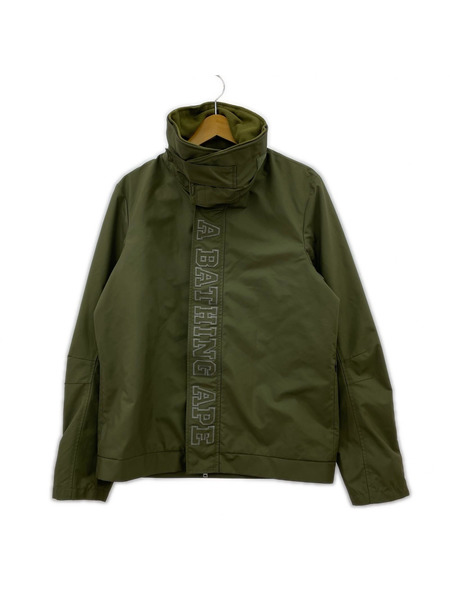 A BATHING APE 襟ワイヤー ミリタリーテックジャケット M カーキ
