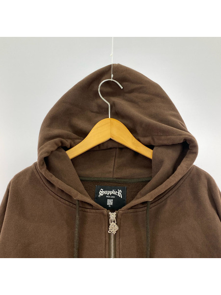 パーカー(ジップアップ) SUPPLIER ジップパーカー 茶 XL