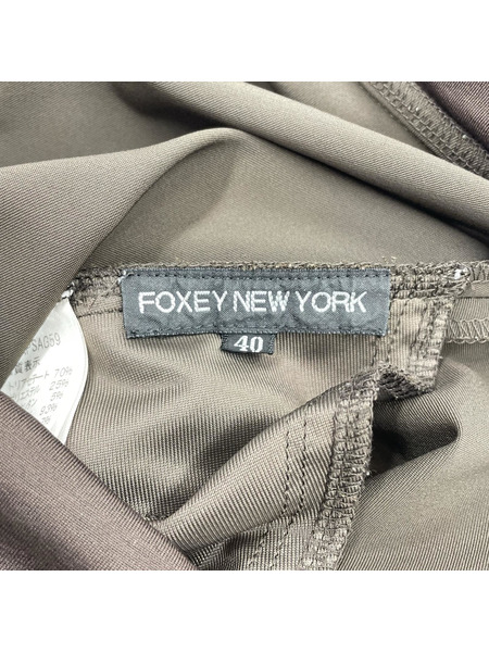 FOXEY ノースリーブワンピース バックリボン ワンピース 茶