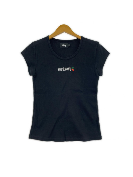 STUSSY 半袖Tシャツ・カットソー ロゴ チェリープリントTEE 黒