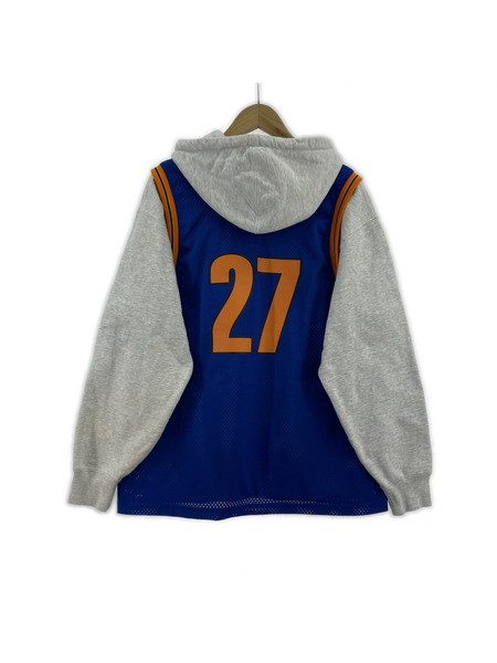 Supreme パーカー 21ss タンクトップレイヤードパーカー (S) グレー/青