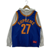 Supreme パーカー 21ss タンクトップレイヤードパーカー (S) グレー/青