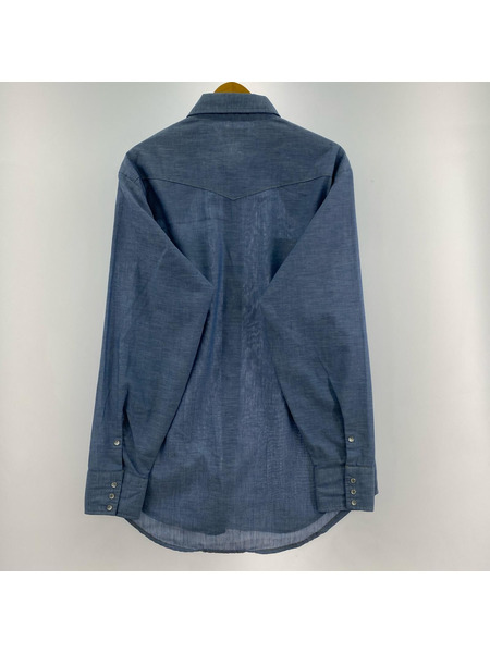 OLD・VINTAGE 長袖シャツ 70s Sears ウエスタンシャツ ブルー(L)