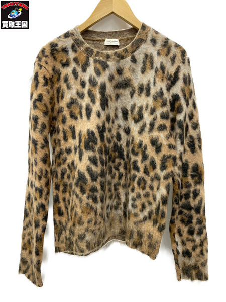 SAINT LAURENT　レオパード モヘアニット M　2018年