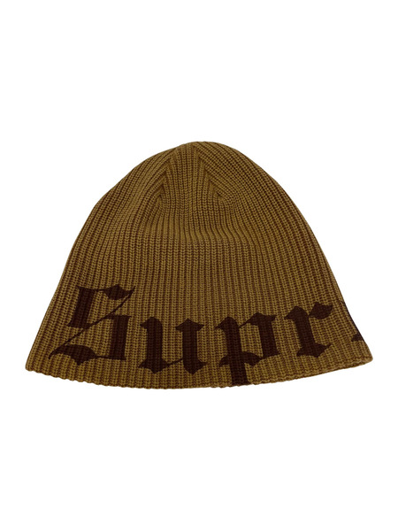 Supreme ニットキャップ 25ss Old English Printed BeaBean 茶
