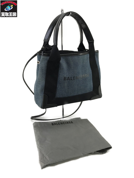 Balenciaga ショルダーバッグ NAVY CABAS XS デニム インディゴ 390346 4108 V 002123