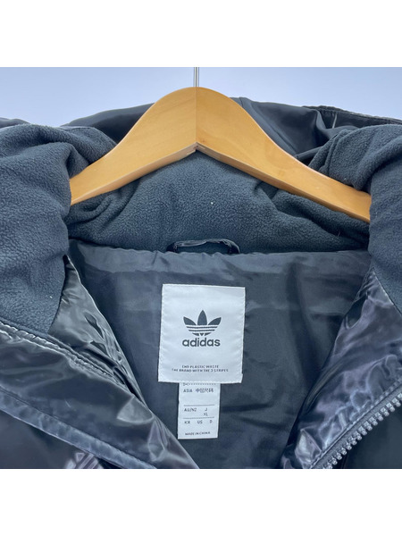 adidas originals ダウンジャケット トレフォイユロゴ 総柄 ダウンジャケット BLK