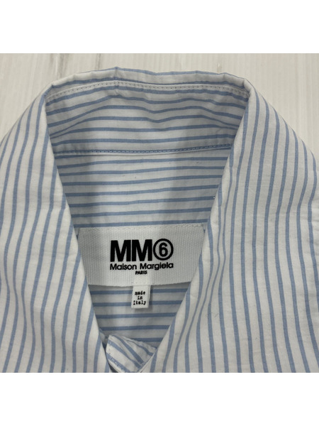 MM6/18SS/カットオフNSシャツ/ブルー