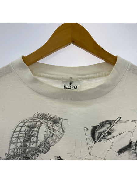 半袖Tシャツ・カットソー 90s M.C.ESCHER ダマシ絵 XL