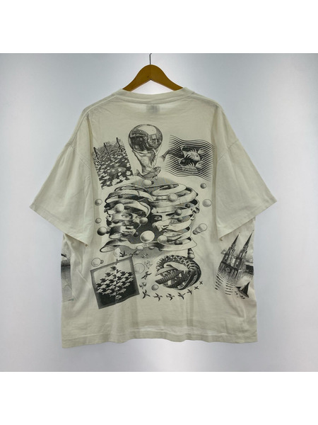 半袖Tシャツ・カットソー 90s M.C.ESCHER ダマシ絵 XL