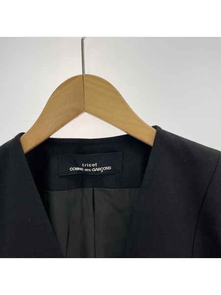 tricot COMME des GARCONS 80s ノーカラージャケット - ブラック TJ-080480[値下]