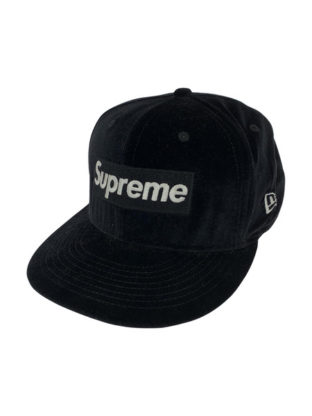 Supreme キャップ ×New Era 22AW Velour Box Logo(7 3/4)BLK