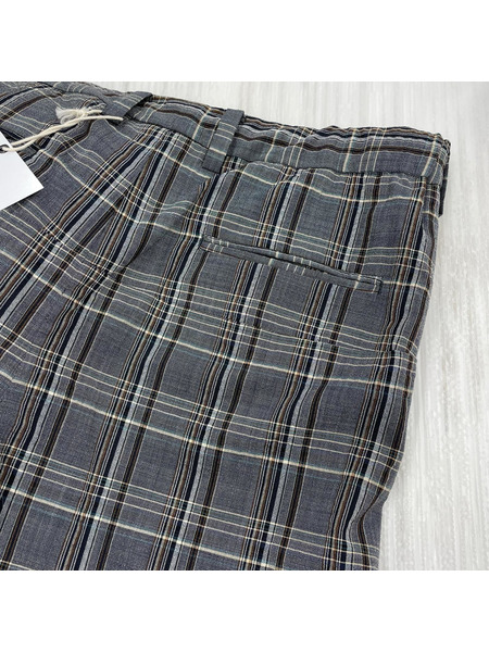 SUNSEA CHECK WIDE PANTS チェックワイドパンツ 2 グレー