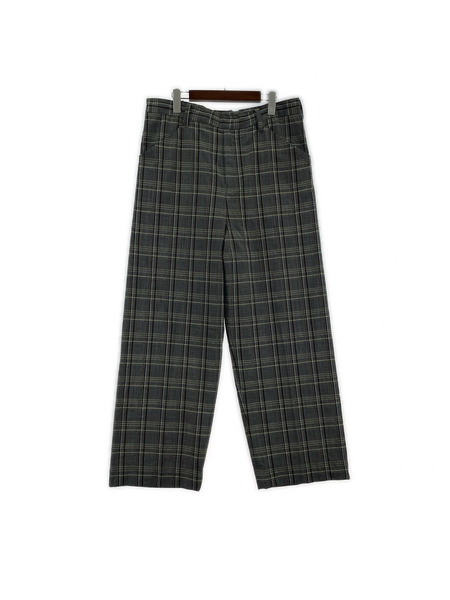 SUNSEA CHECK WIDE PANTS チェックワイドパンツ 2 グレー