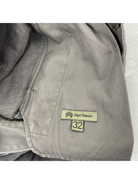 Nigel Cabourn ヘンプ シンチバックワークトラウザー 32 グレー 8046-00-50000