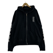 CHROME HEARTS パーカー(ジップアップ) バックロゴ 黒(M)
