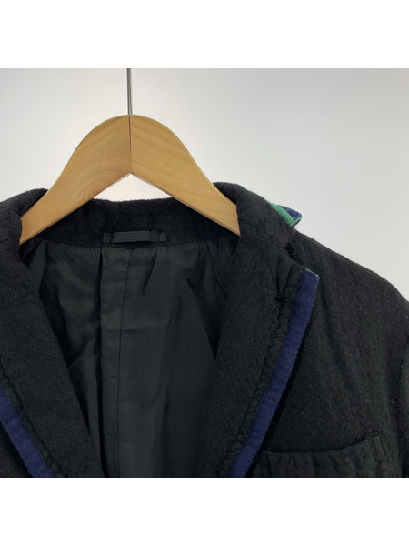 COMME des GARCONS HOMME ウール縮絨ジャケット SS ブラック HB-J062 AD2008[値下]