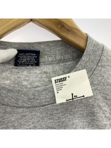 STUSSY　紺タグ SK8MAN シャツ　グレー　XL