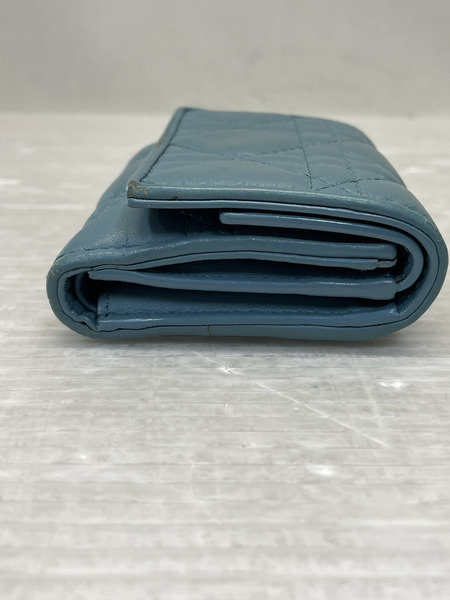 Dior カナージュ 三つ折り コンパクト ウォレット ターコイズ[値下]