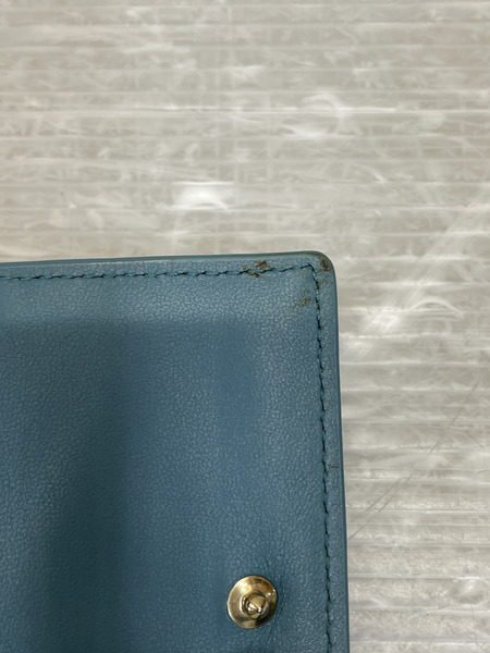 Dior カナージュ 三つ折り コンパクト ウォレット ターコイズ[値下]