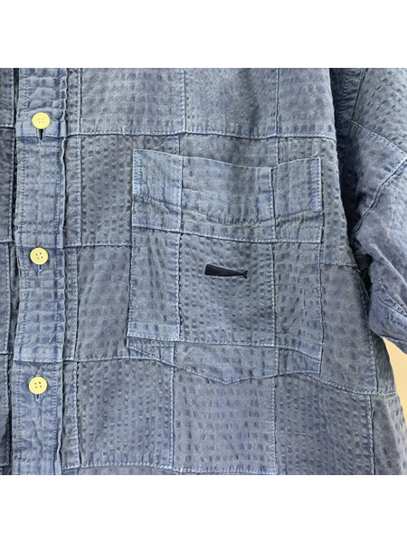 DESCENDANT hann袖シャツ DISTRIBUTION PATCHWORK SS SHIRT 1