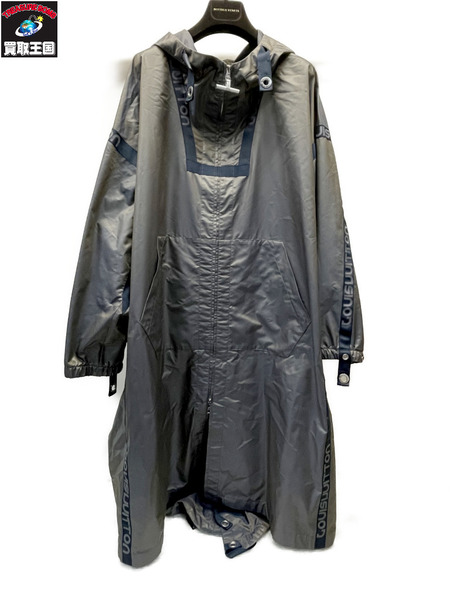 LOUIS VUITTON ロゴラインテープ ナイロンフーデッドコート 48 タマムシ RM181 FGX HEK98W