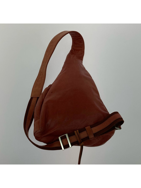 aniary ショルダーバッグ レザースリングバッグ ピンク