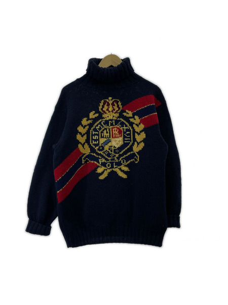 POLO RALPH LAUREN ニット・セーター クレスト タートルネックニット NVY (M)