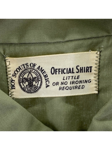 OLD・VINTAGE 長袖シャツ 70s ボーイスカウトシャツ オリーブ(16-1/2)