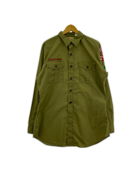 OLD・VINTAGE 長袖シャツ 70s ボーイスカウトシャツ オリーブ(16-1/2)
