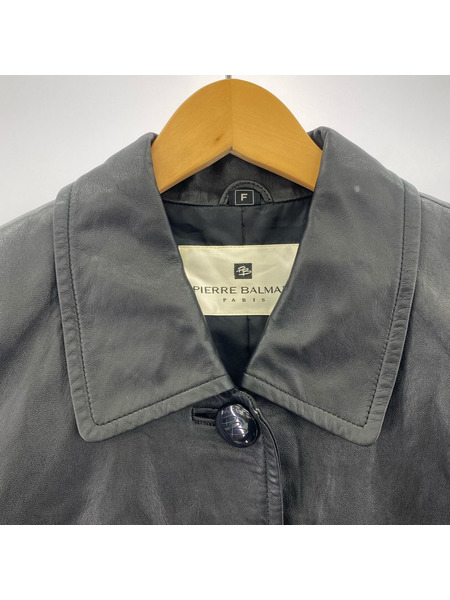 PIERRE BALMAIN レザージャケット ラムレザージャケット BLK (F)