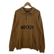 HOCKEY ロゴ刺繍/ニットポロシャツ XL