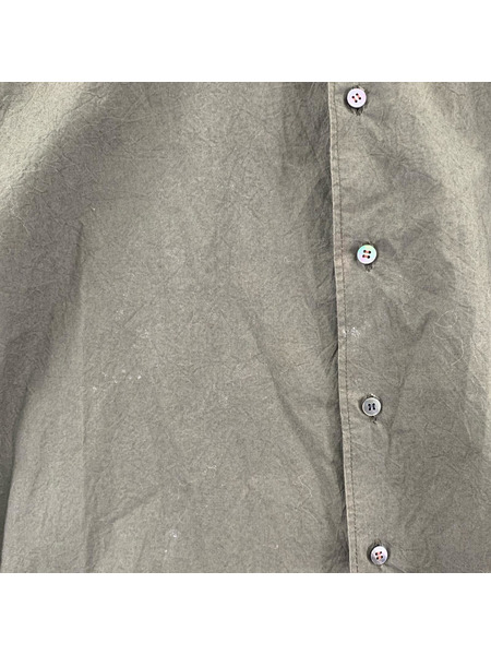 yuni 長袖シャツ ノーカラーシャツ KHK