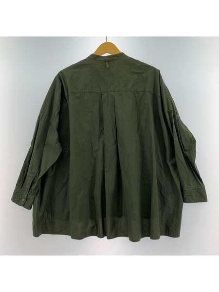 yuni 長袖シャツ ノーカラーシャツ KHK