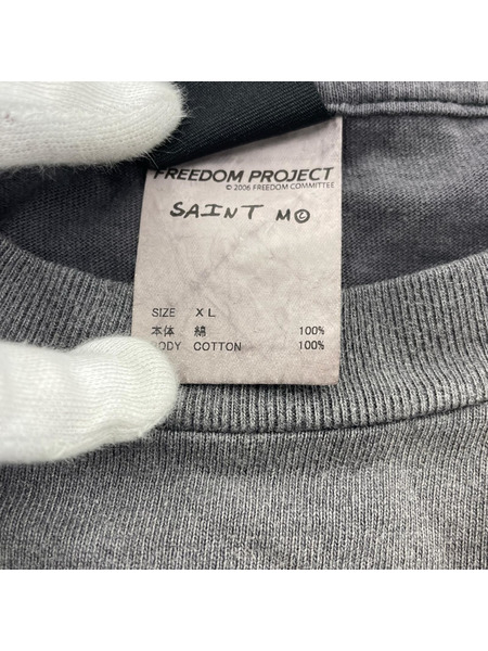 SAINT MICHAEＬ×FREEDOM 24SS FD-SS Tee プリントTee XL ブラック