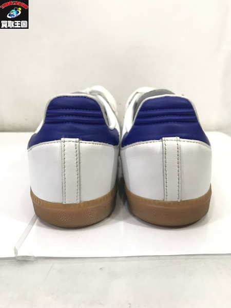 adidas SAMBA FLAT WHITE LUCID BLUE 27.0cm 白/アディダス/スニーカー