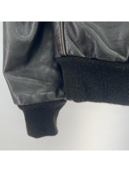 schott フライトジャケット schott G-1 レザー シングルライダース 襟ボア 黒 (40)