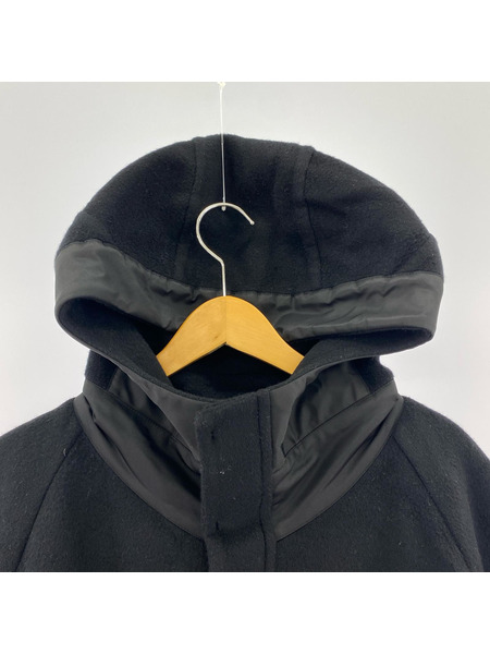 PRODUCT LAB. Super120's ダブルフェイスフードコート M ブラック PLC2W014