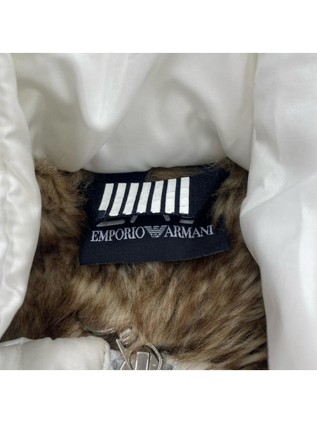 EMPORIO ARMANI ダウンベスト 中綿 ファー ダブルジップベスト M