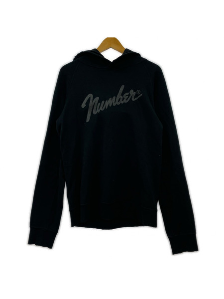NUMBER (N)INE 05AW ハイスト期 Fender Logo Raglan Damaged hooded