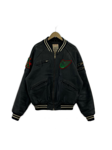 AVIREX レザージャケット VARSITY JACKET BLK