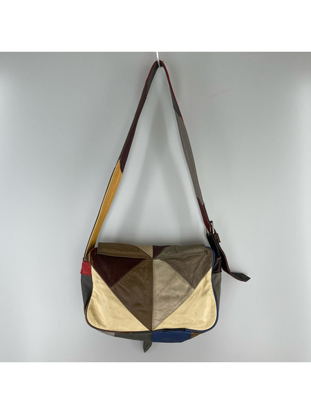 OLD・VINTAGE ショルダーバッグ 80s パッチワークレザー ショルダーバッグ