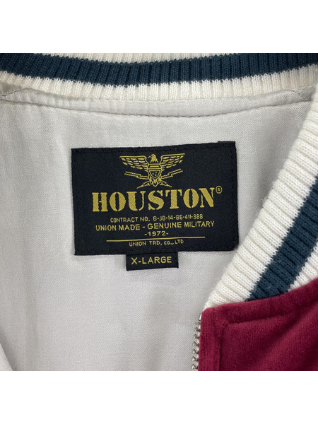 HOUSTON ジャケット VELVETTEN SOUVENIR JACKET 赤 (XL)